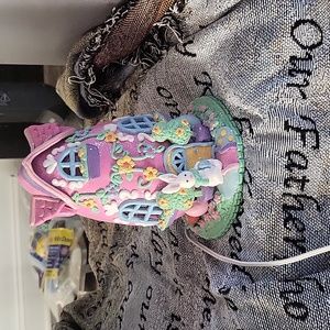 Little Easter Bunny egg house with plenty of decorations to make it look homely